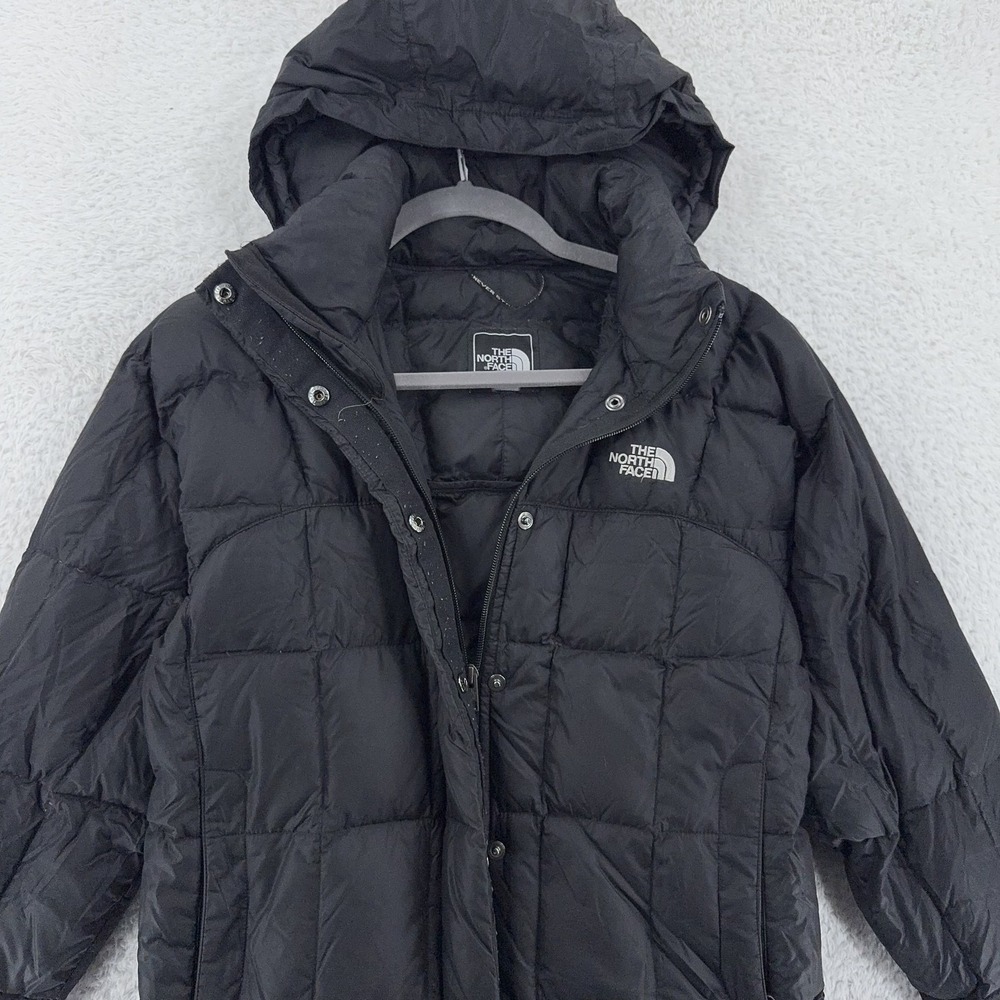 North Face Coat Womens XS Black 600 Down Long Hooded Puffer Parka Insulated Warm